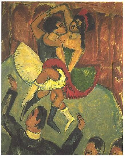 Ernst Ludwig Kirchner Dance of negros Sweden oil painting art